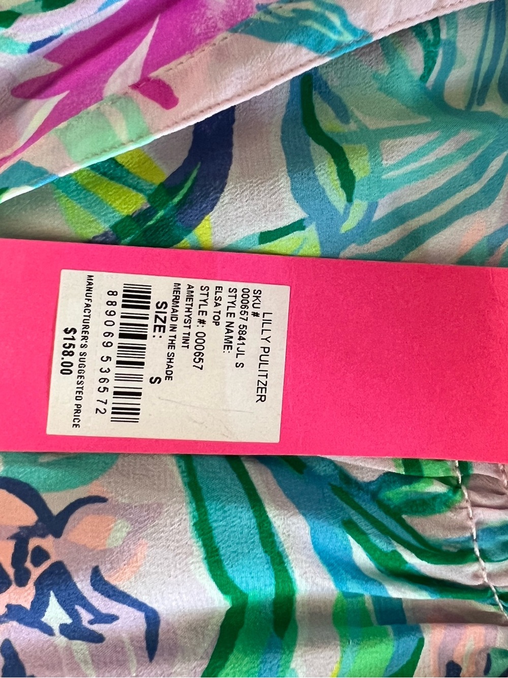 Lilly Pulitzer Multicolor Elsa blouse Pink, Teal, Navy